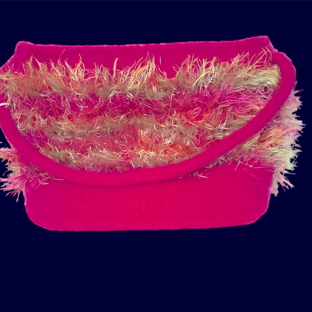 Handcrafted Wool Felted Shoulder Bag Purse Hot Pink